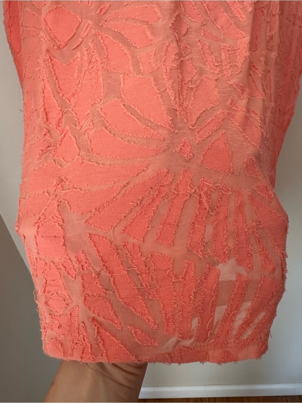 CHICOS Burnout Top Peach L - Picture 6 of 9